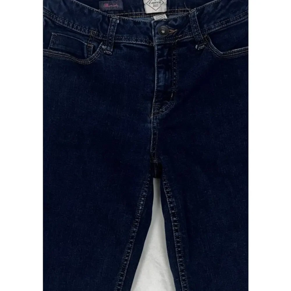 St. John's Bay Size 8 Cotton Polyester Spandex Blue Denim Bermuda Shorts